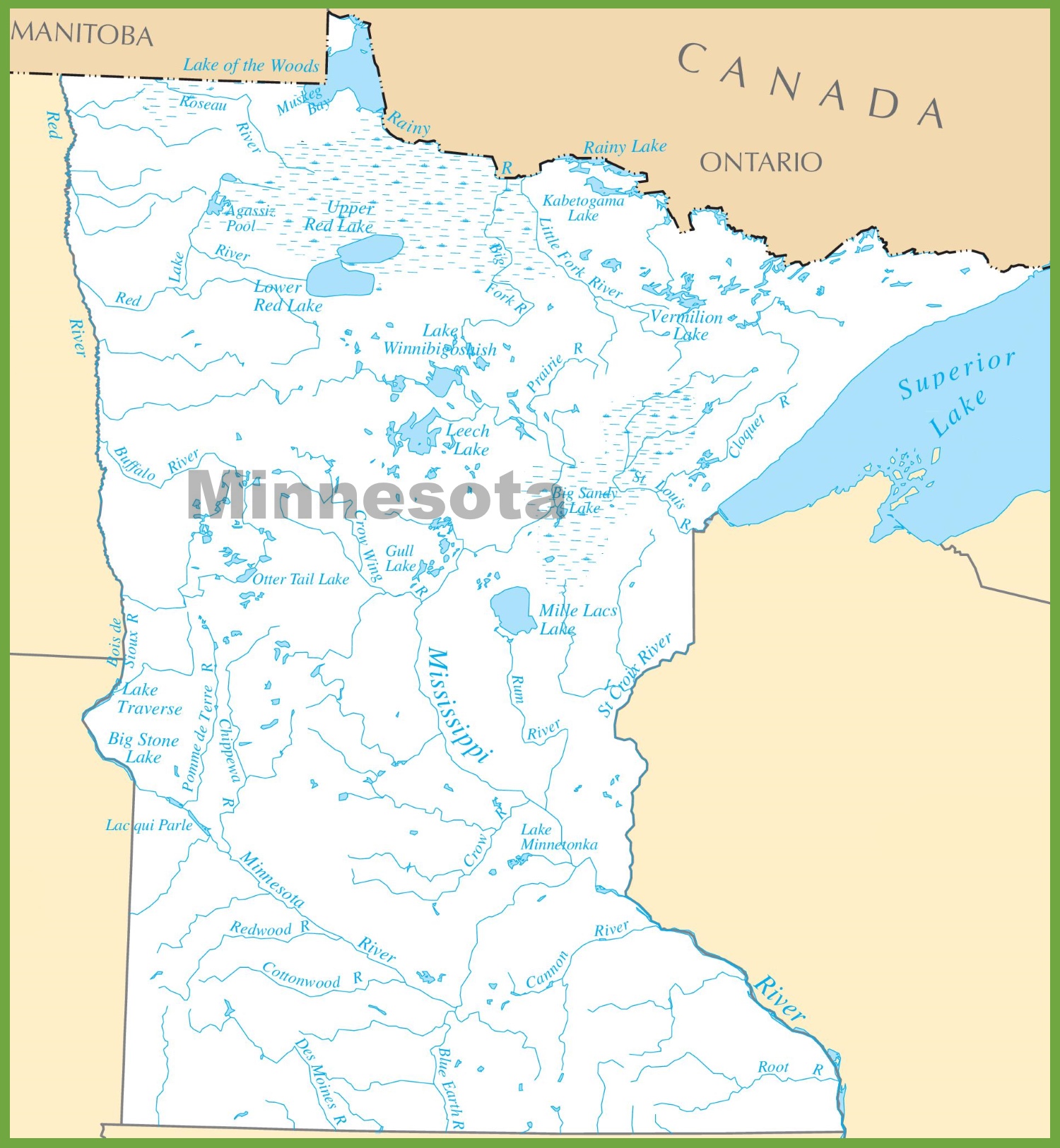 Minnesota Lakes Map