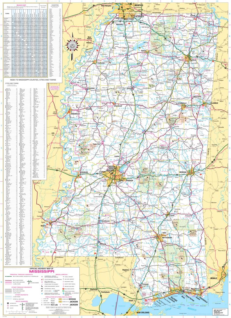 Large Detailed Roads And Highways Map Of Mississippi State Mapdome Images 5738