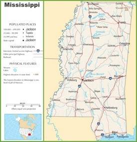 Mississippi highway map