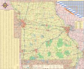 Large detailed map of Missouri with cities and towns