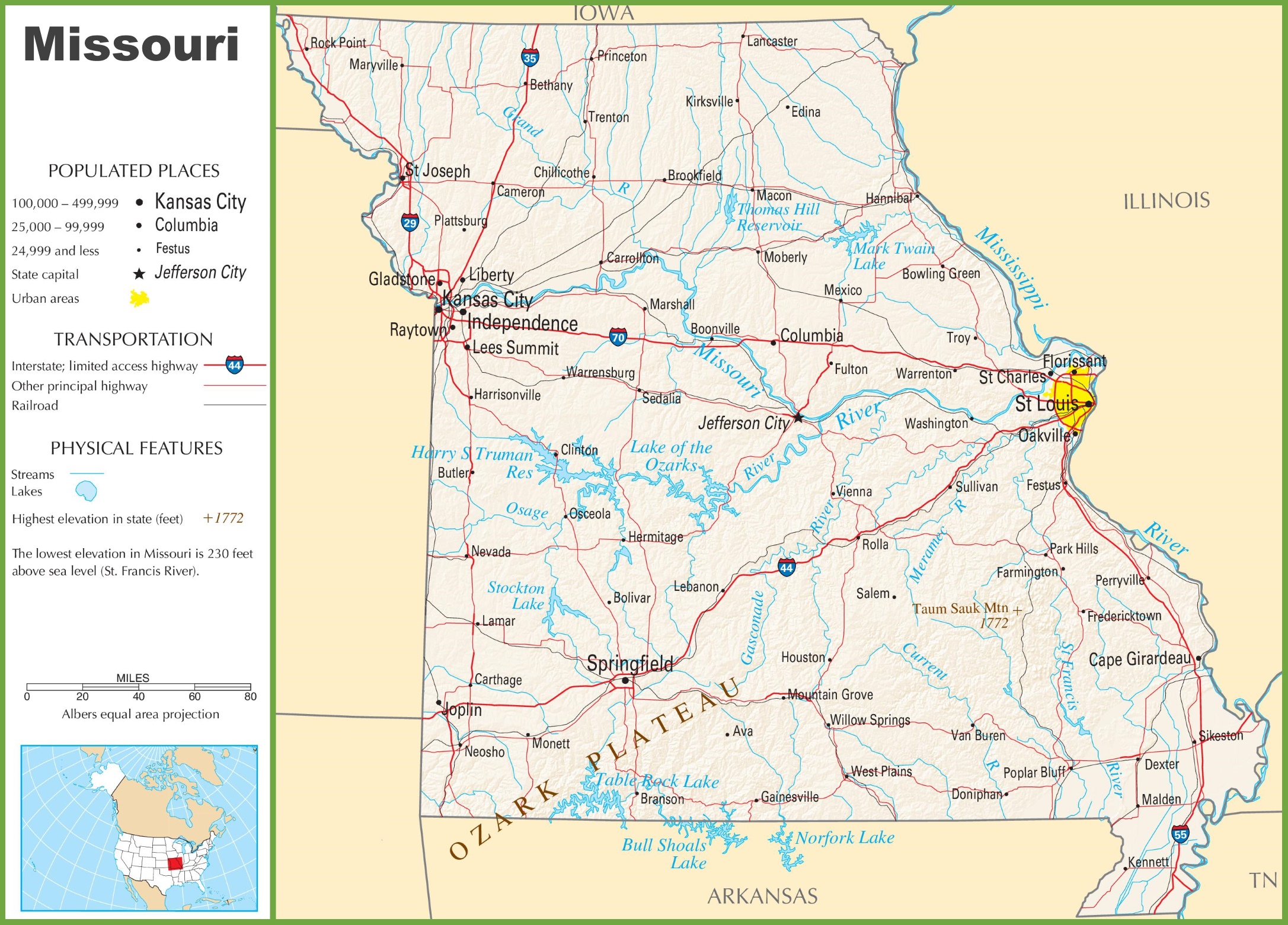 Printable Missouri Map