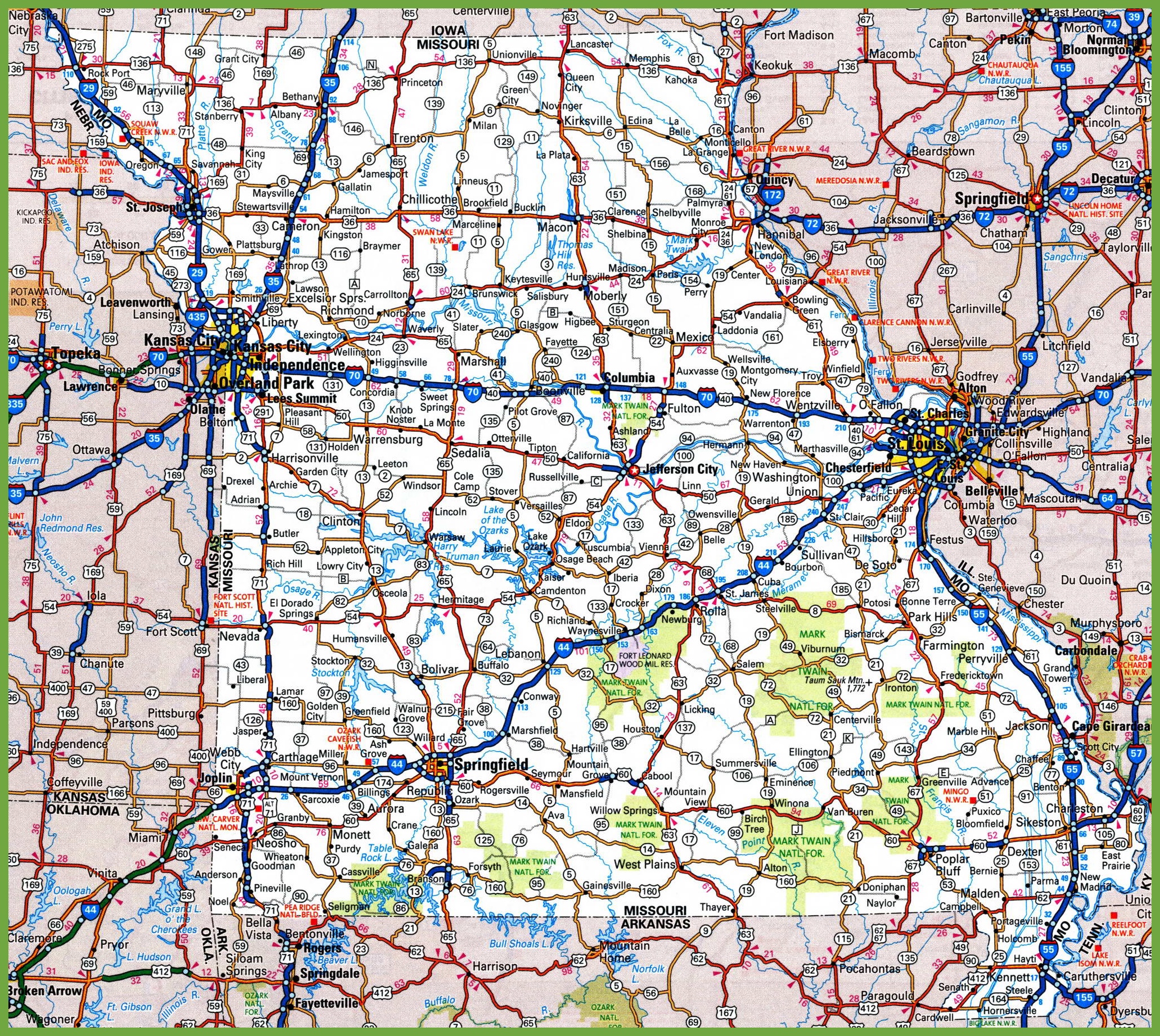 Printable Missouri County Map