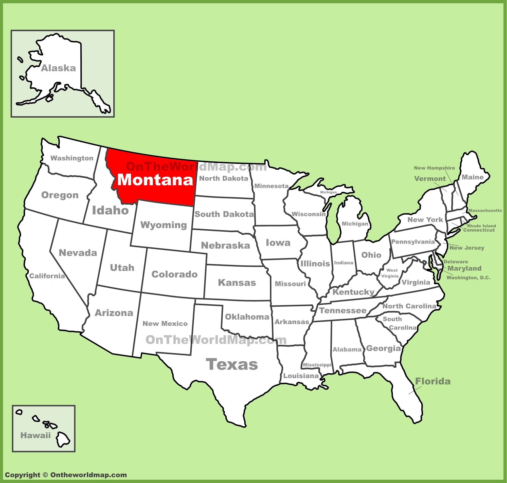 Montana Location On The U S Map