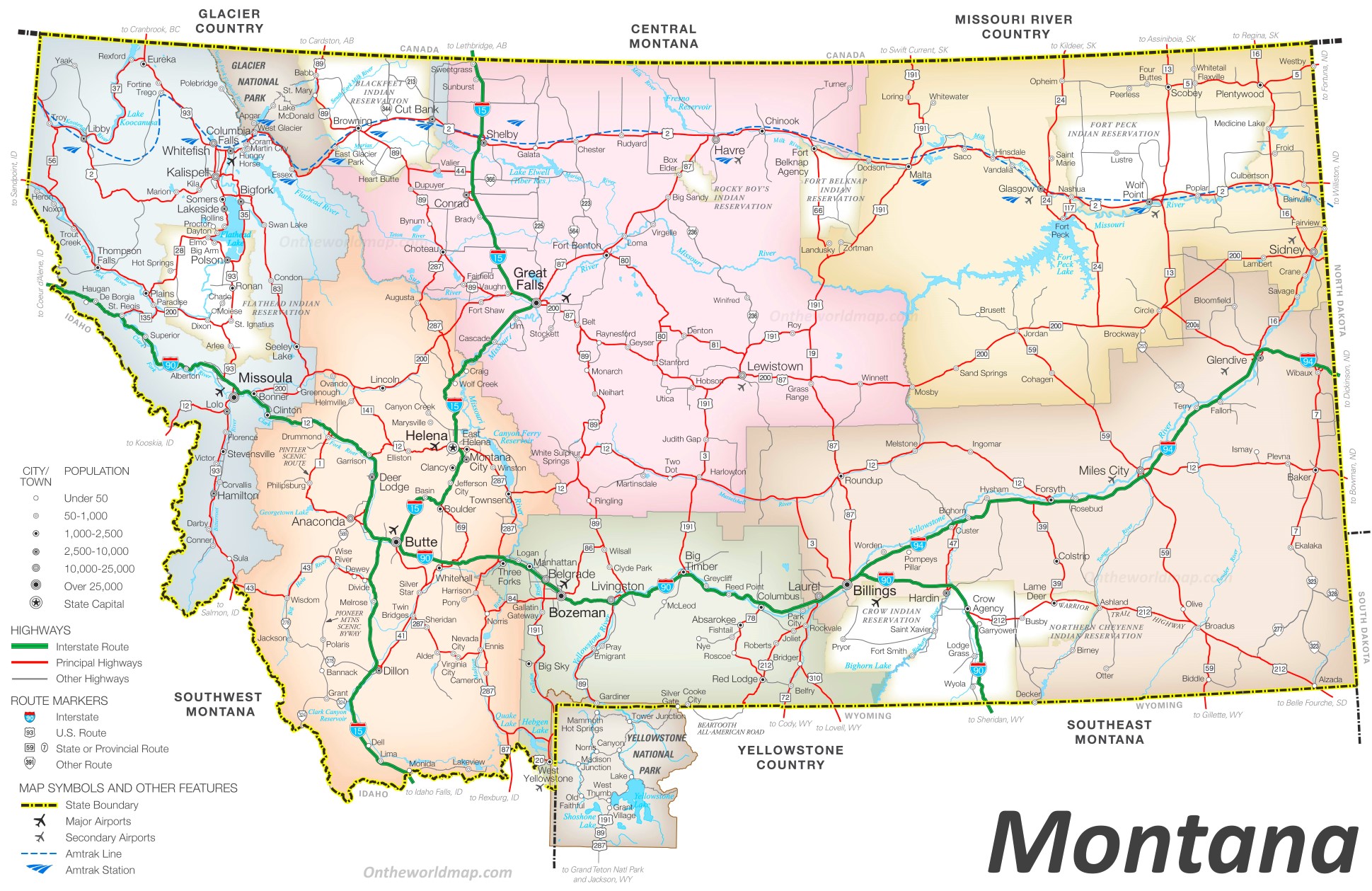 Montana Printable Map