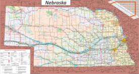 Large Detailed Tourist Map of Nebraska With Cities And Towns