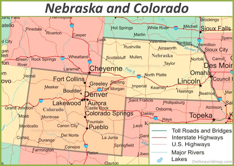 Map Of Nebraska And Surrounding States - Crabtree Valley Mall Map