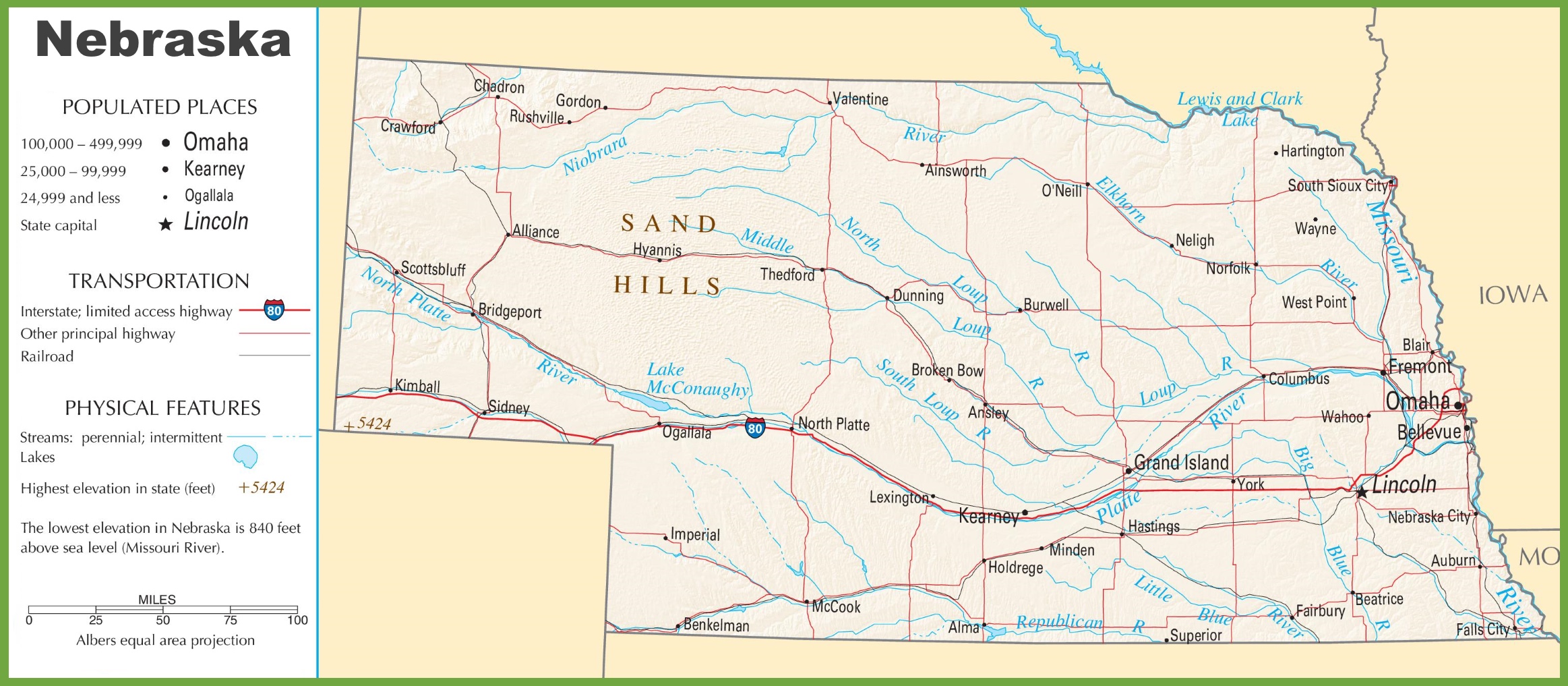 Nebraska Highway Map
