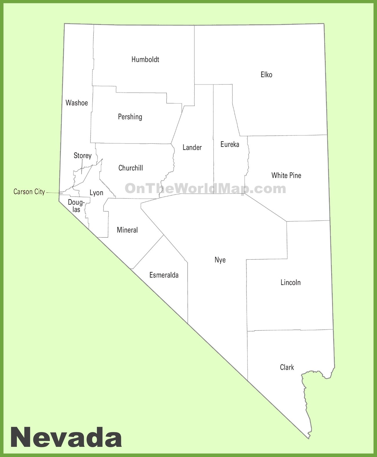 Map Of Nevada Counties Map Of The Usa With State Names 5297