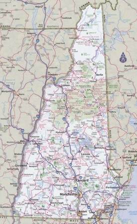 New Hampshire road map