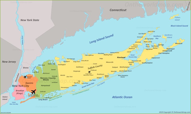 Long Island Map | New York, USA | Map 