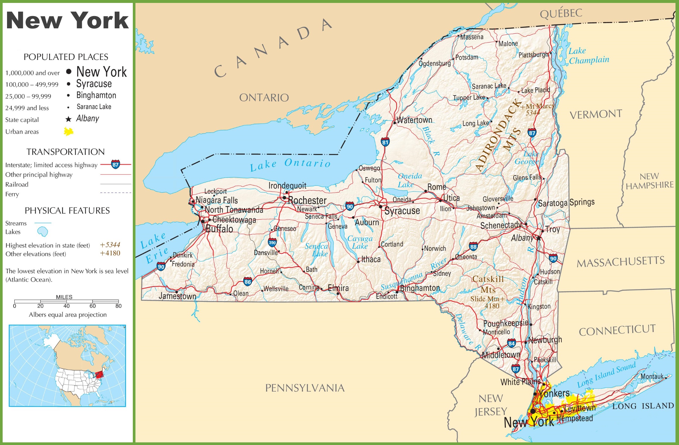 driving map of new york state New York Highway Map driving map of new york state