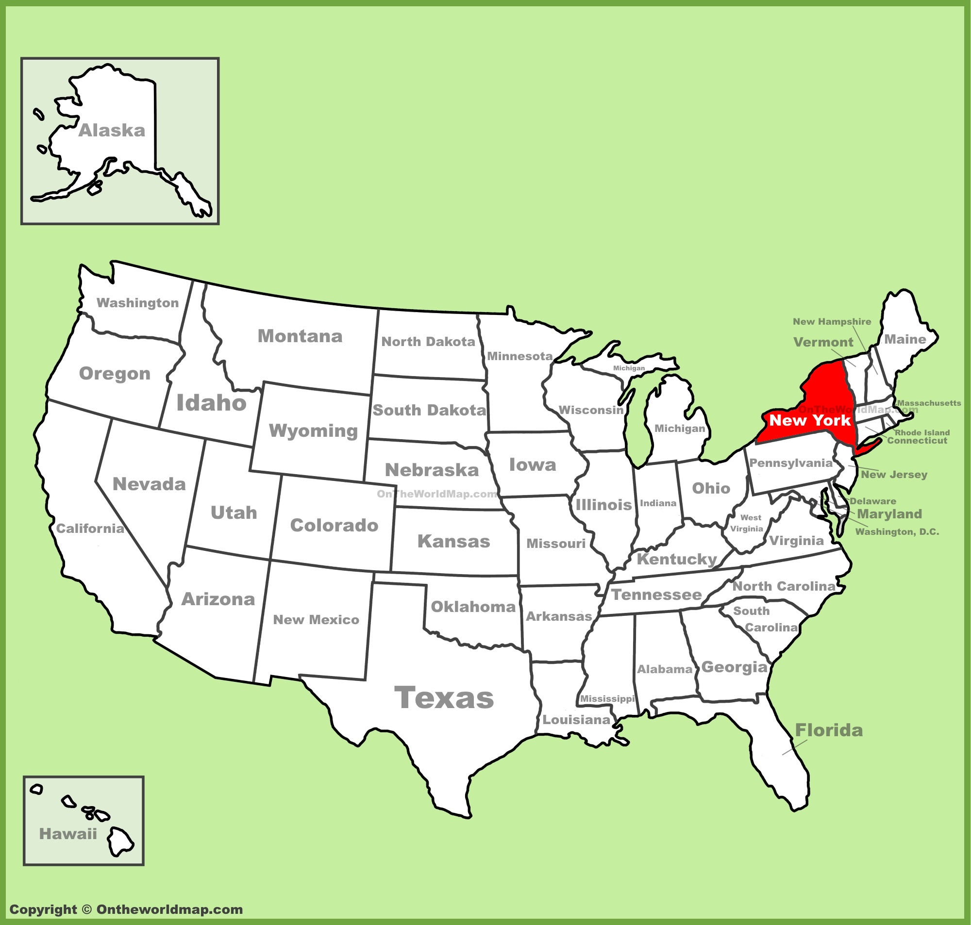 New York State Location On The Us Map