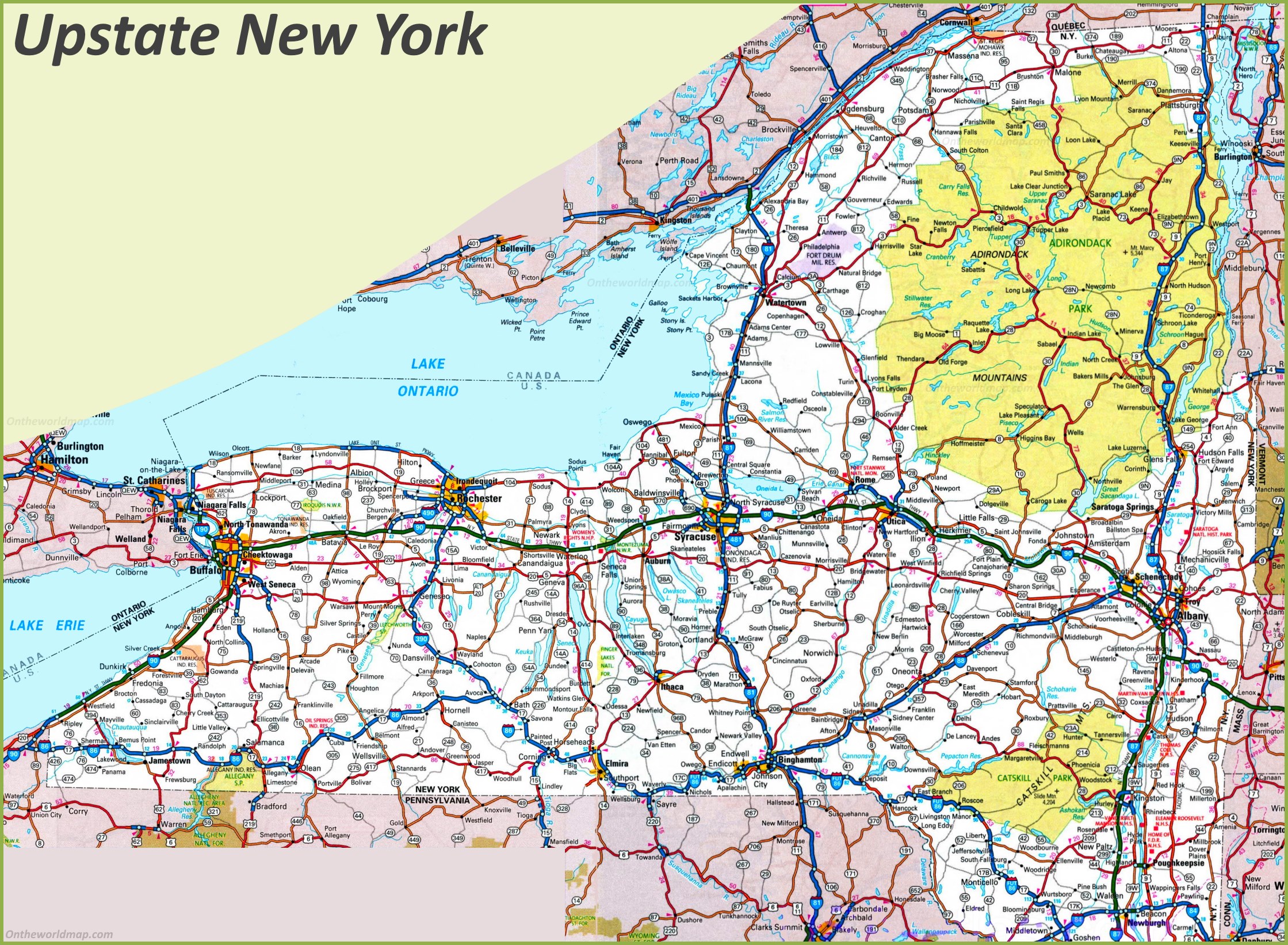 map of upstate new york towns and cities