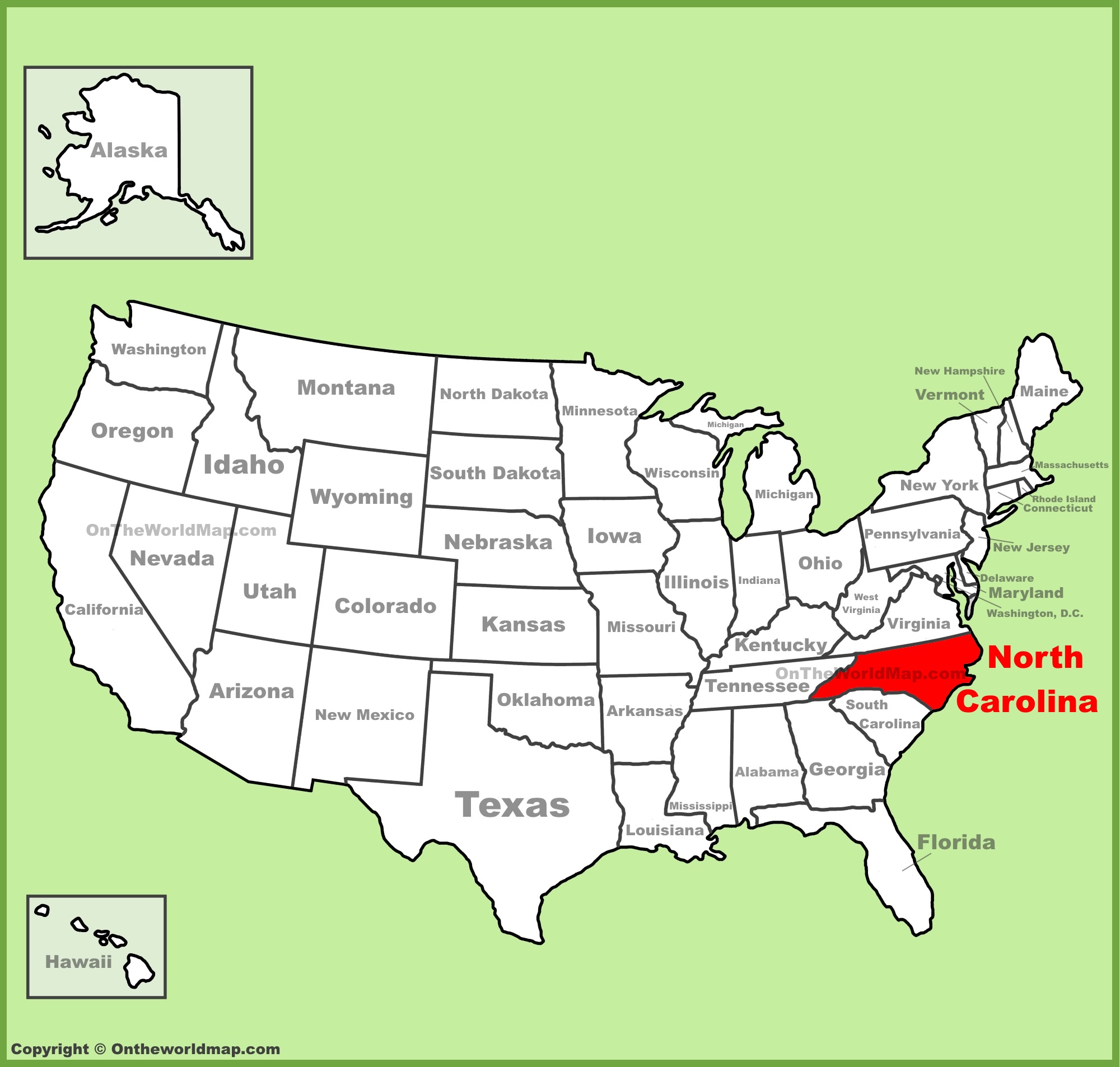 north carolina on a us map North Carolina Location On The U S Map north carolina on a us map