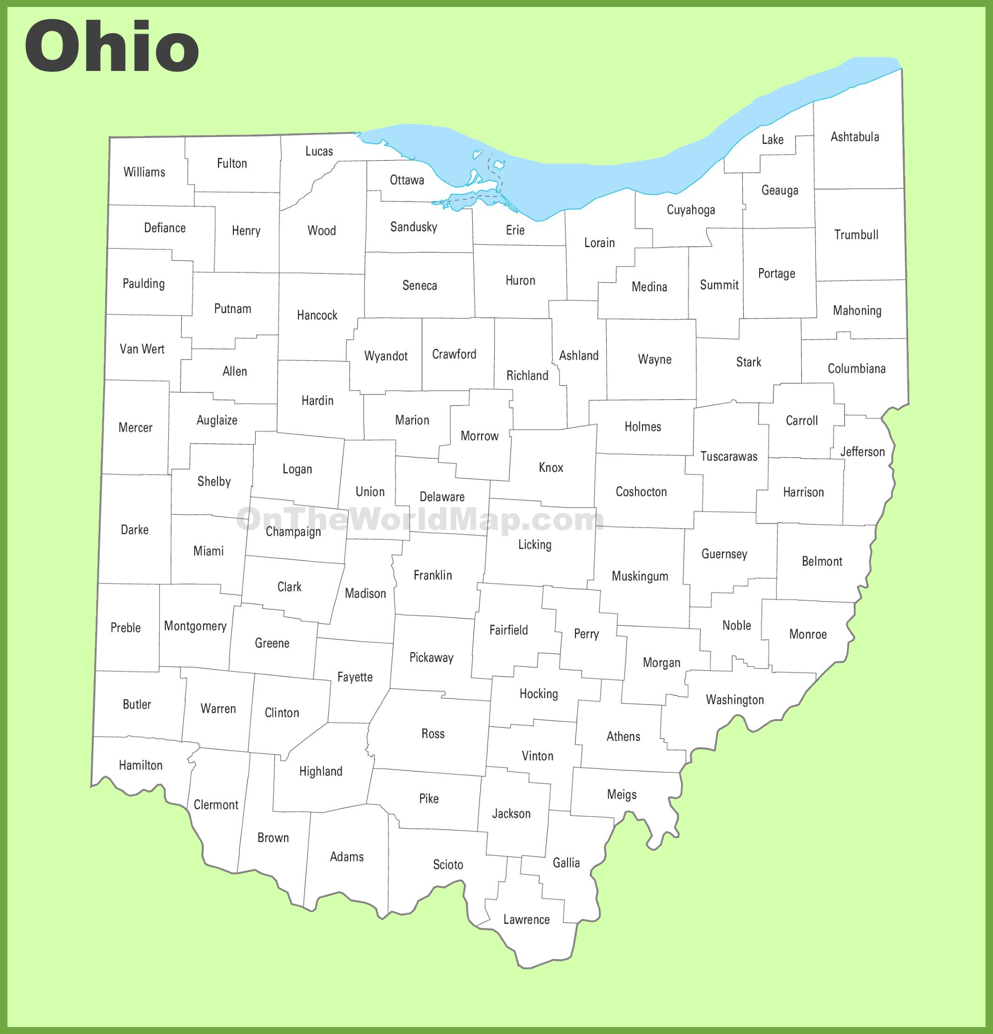 Printable Map Of Ohio Counties And Cities America Map Game