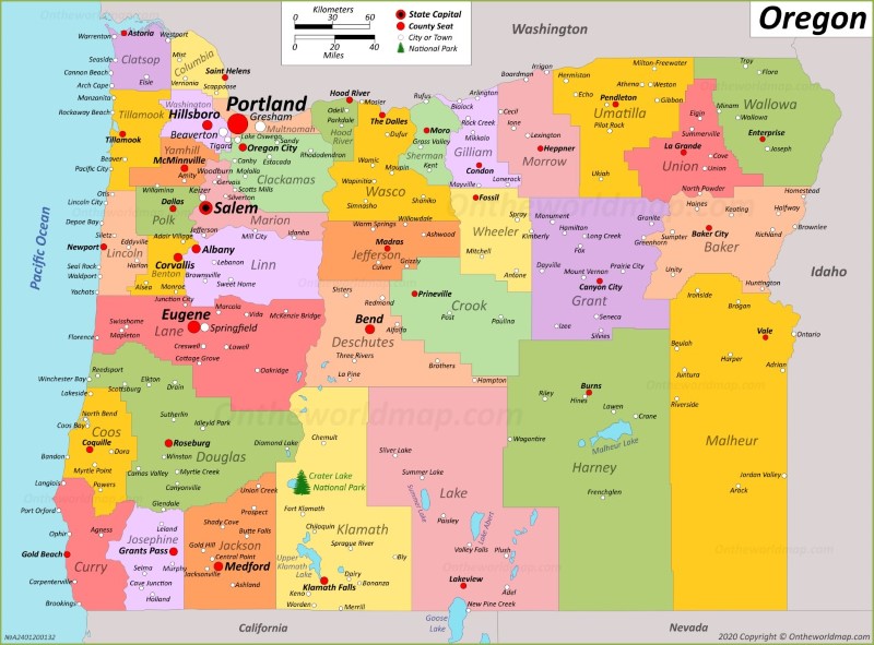 Map of Oregon