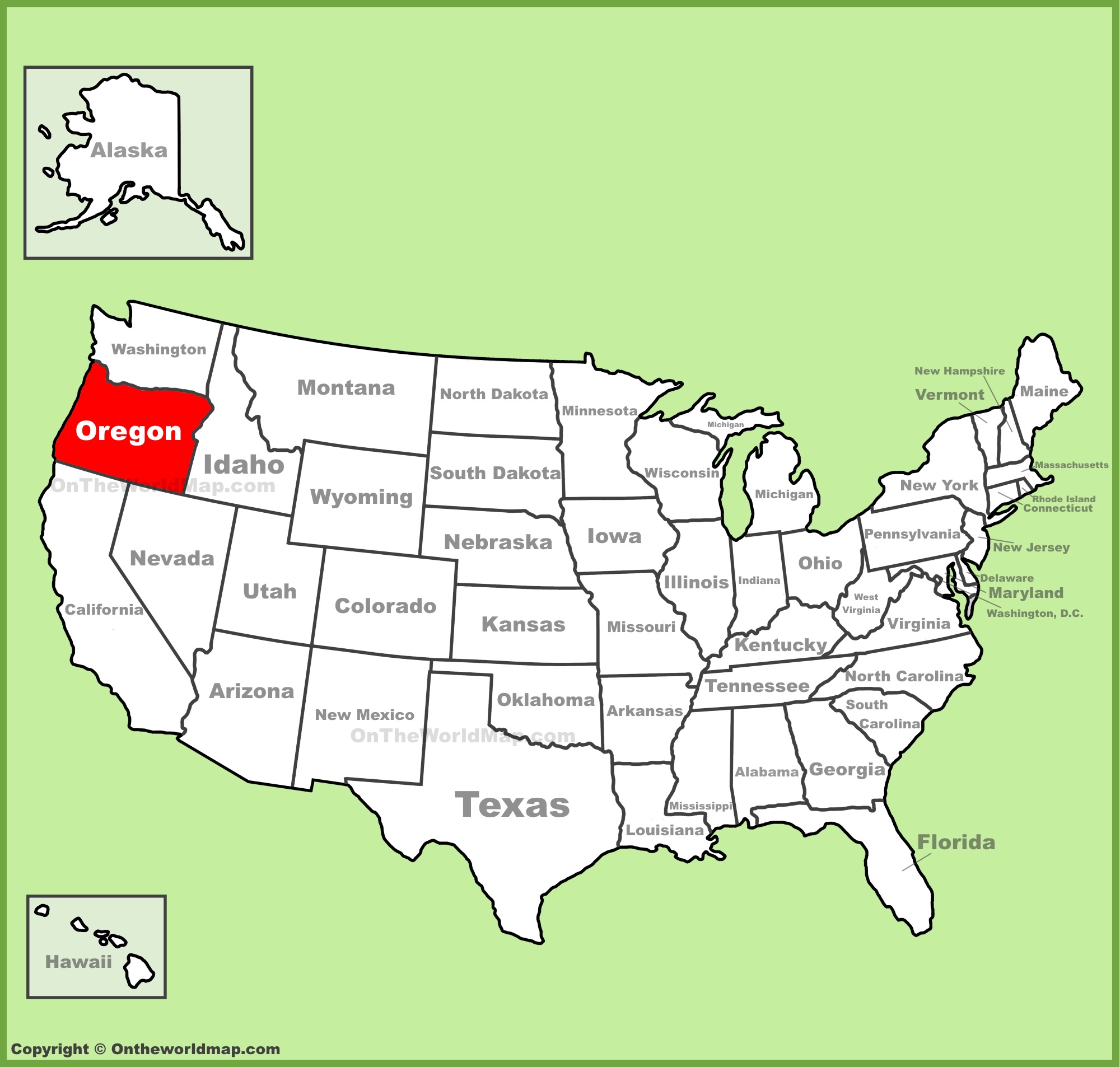 Oregon Location On The Us Map 0351