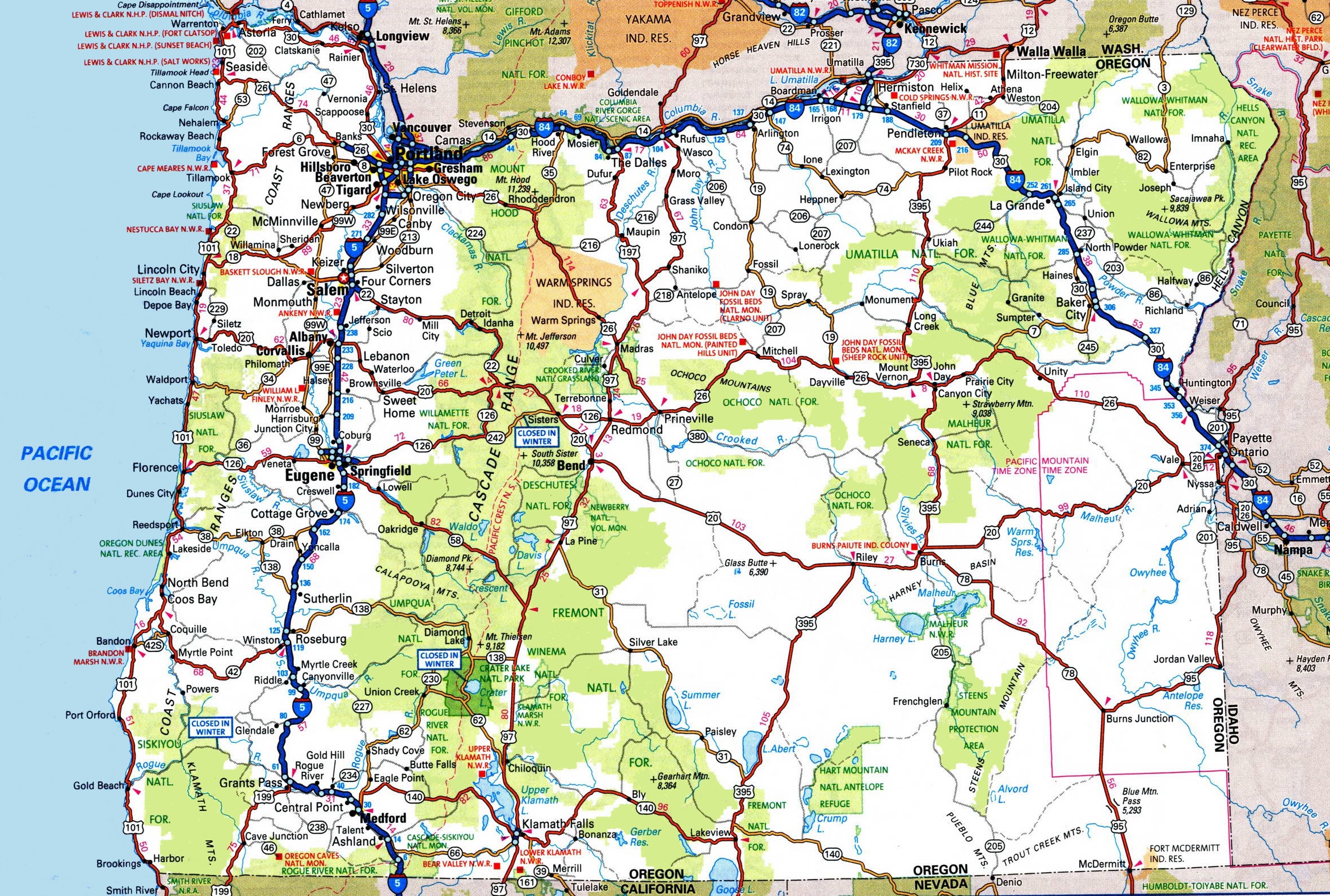 Printable Map Of Oregon International Map