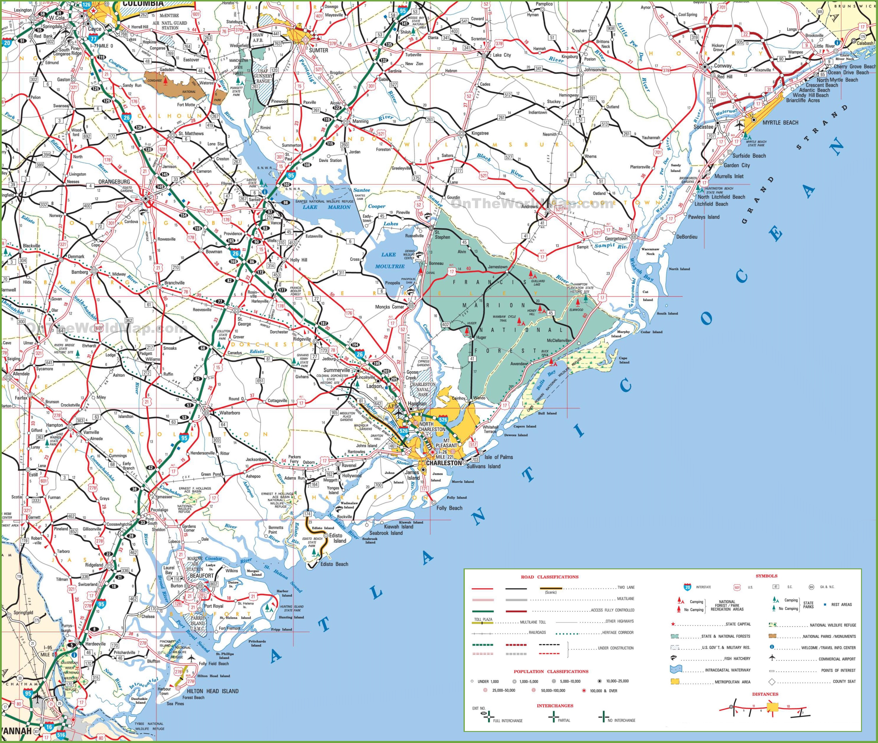 South Carolina Sea Islands Map And Map Of The South Carolina Sea