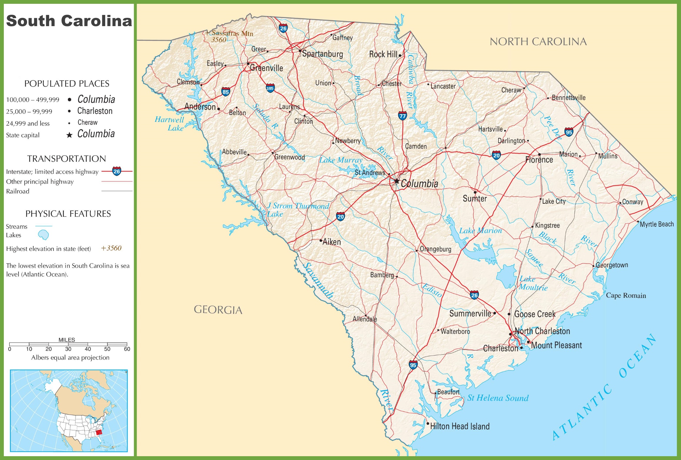 South Carolina County Map With Roads 51264 Hot Sex Picture