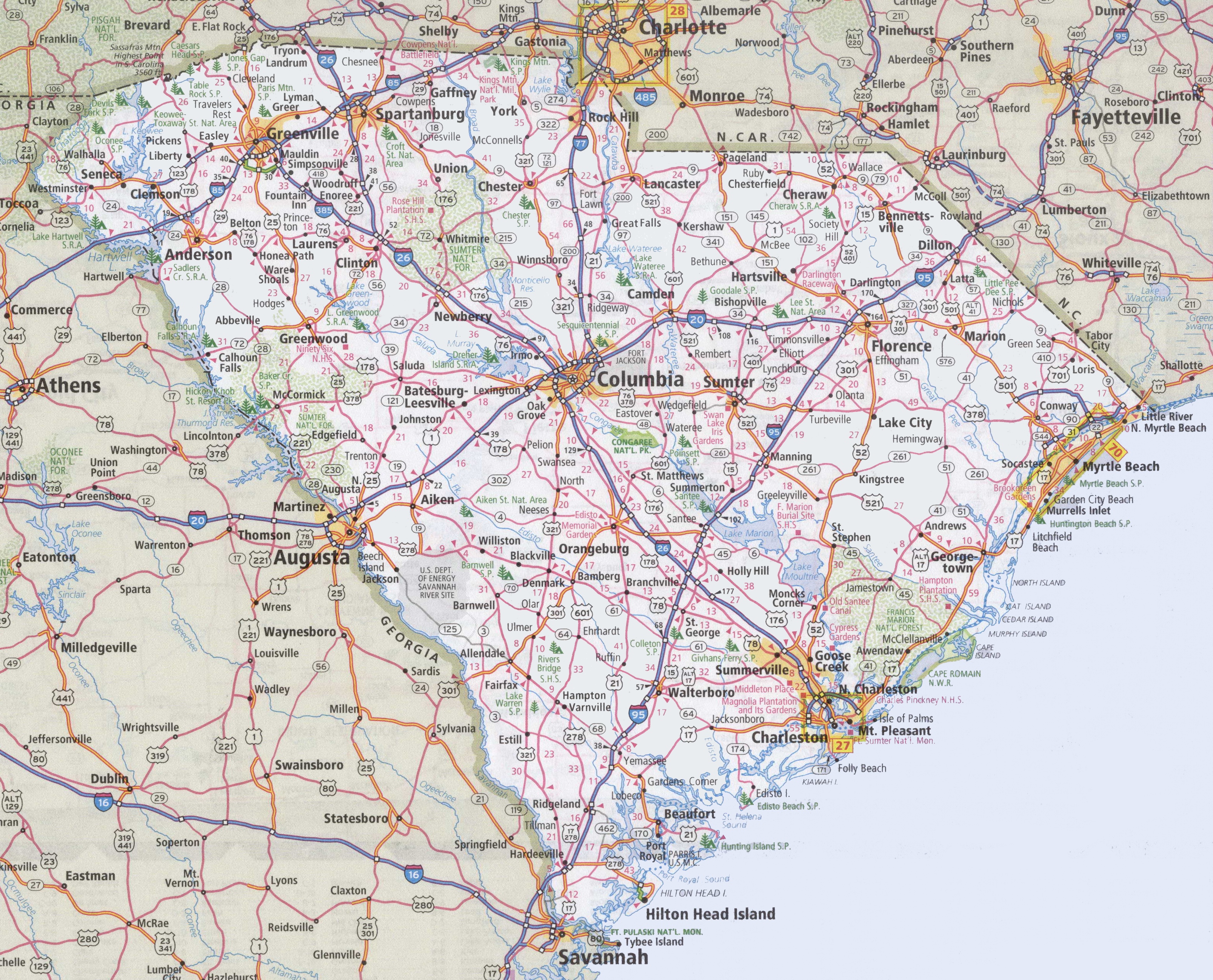 south carolina road map with cities South Carolina Road Map south carolina road map with cities