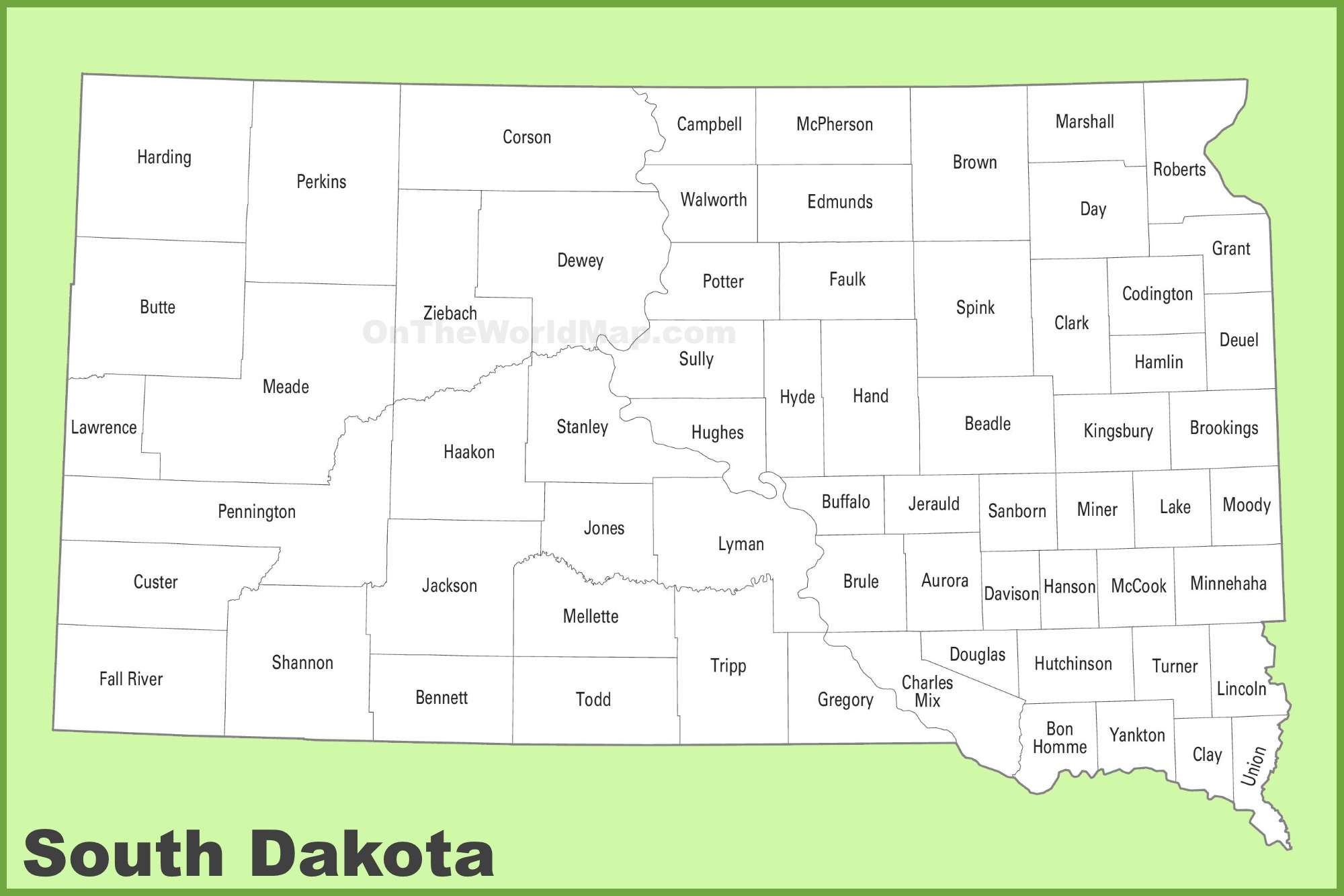 Printable South Dakota Map