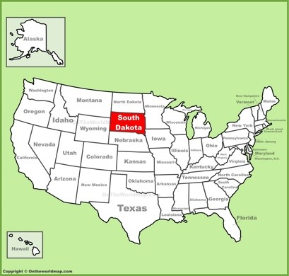 South Dakota Location Map