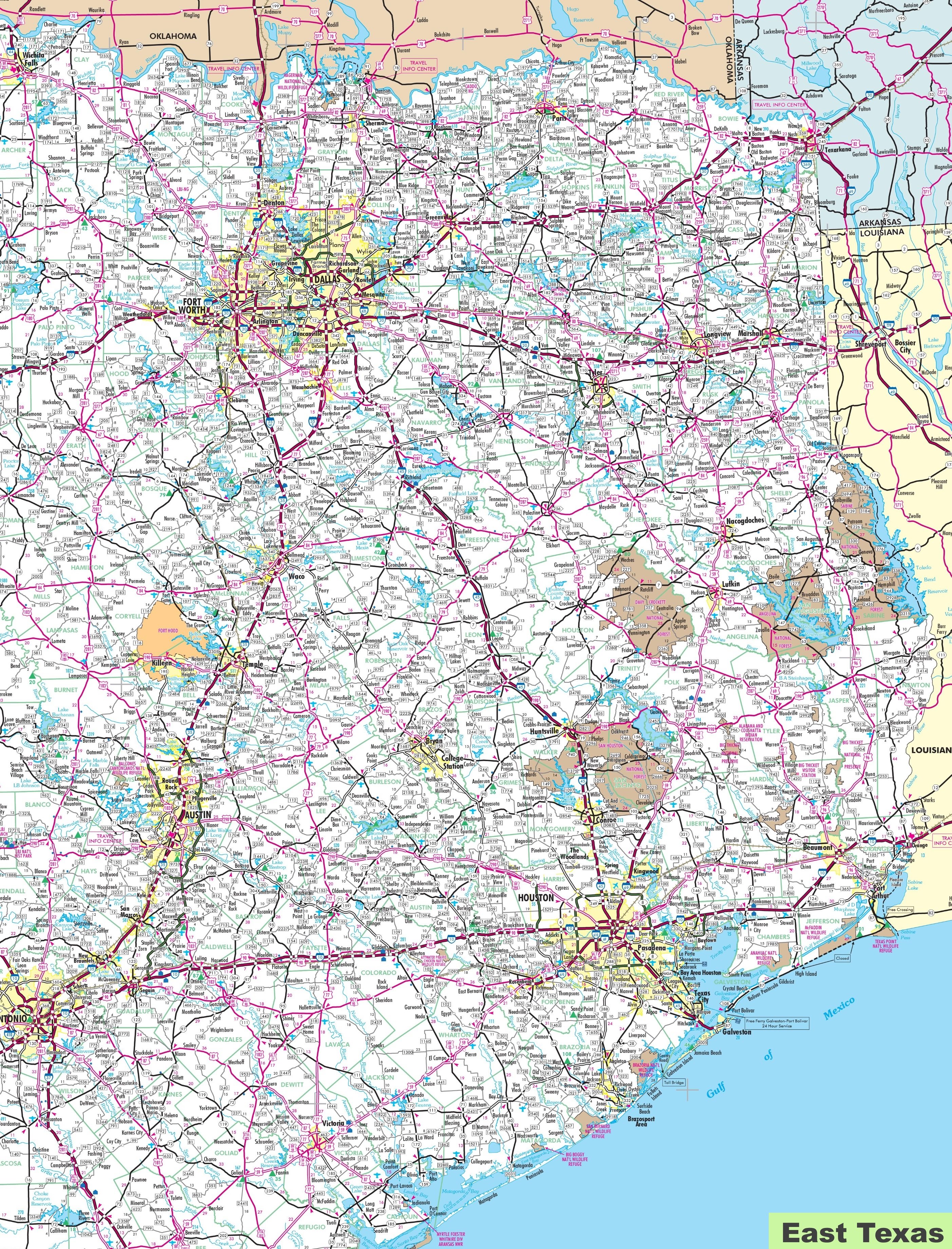 Map Of East Texas United States Map