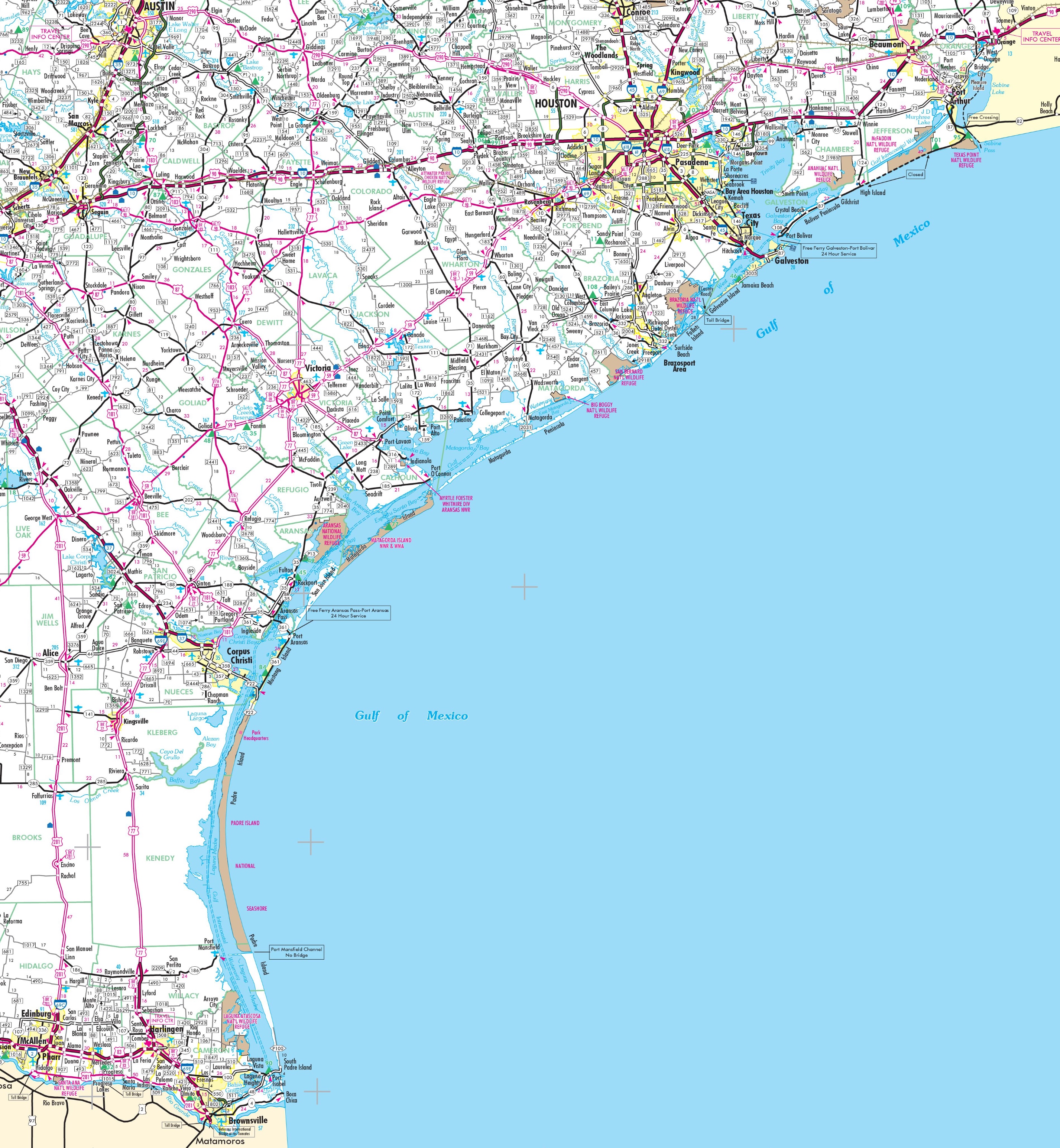 map of texas gulf coastline Map Of Texas Coast map of texas gulf coastline