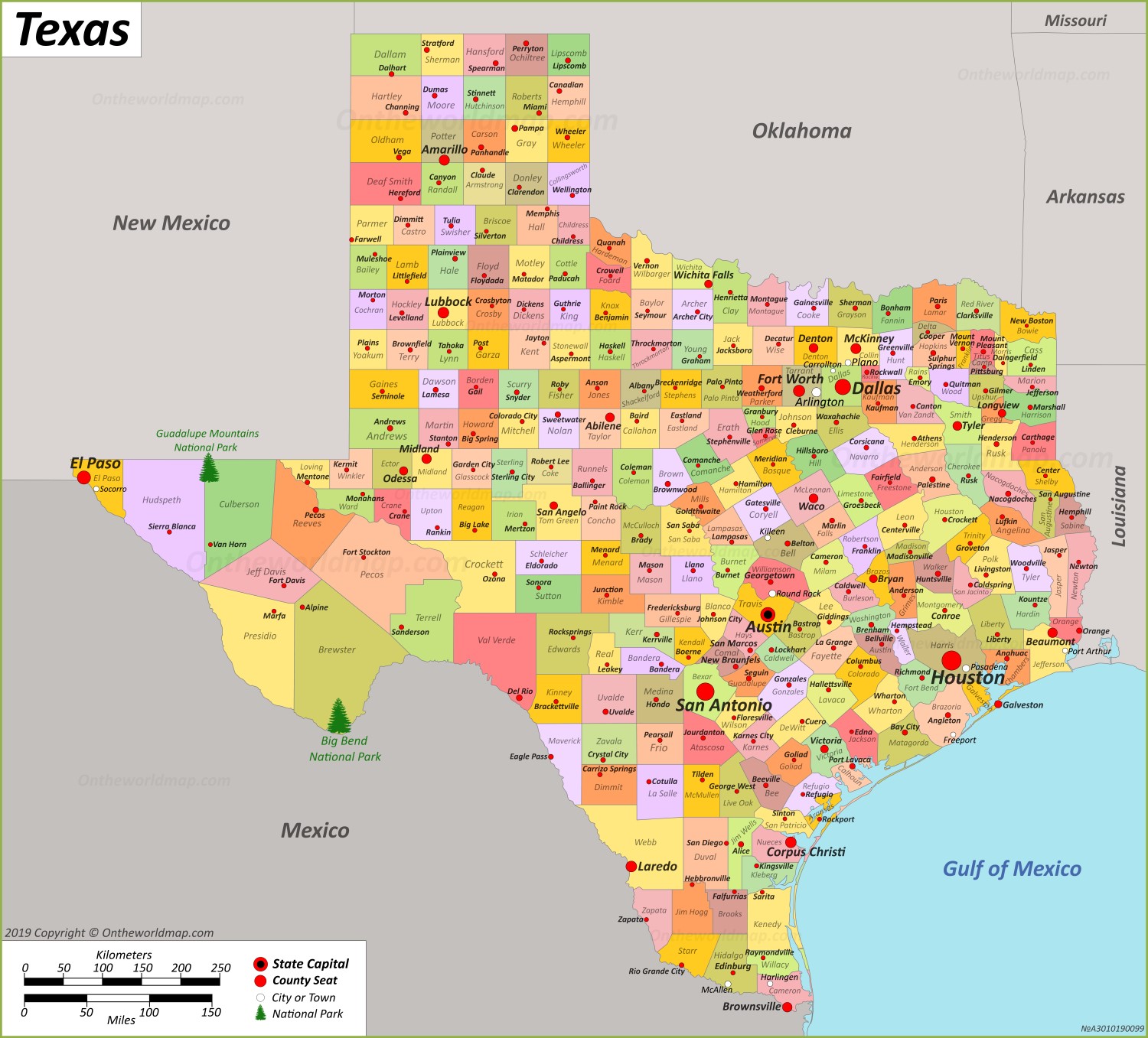 Lista Foto Mapa De Texas Usa Con Nombres Lleno