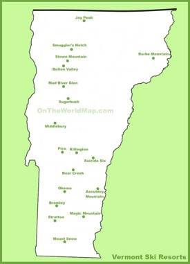 Map of Vermont ski resorts