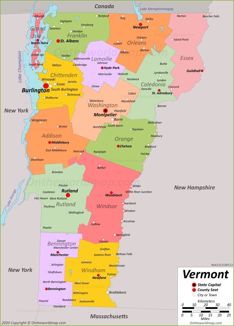 Vermont State Map USA Maps of Vermont (VT)