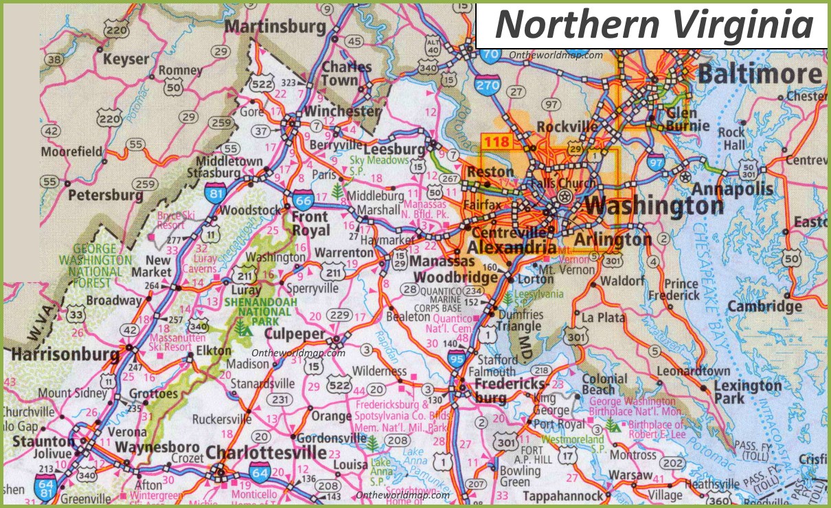 Map Of Northern Virginia