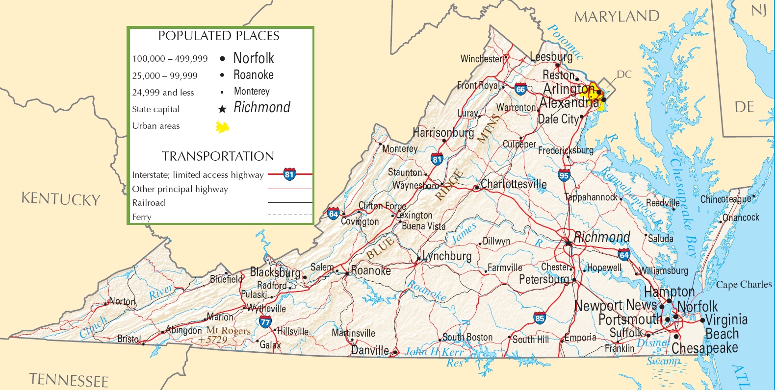 Virginia Highway Map