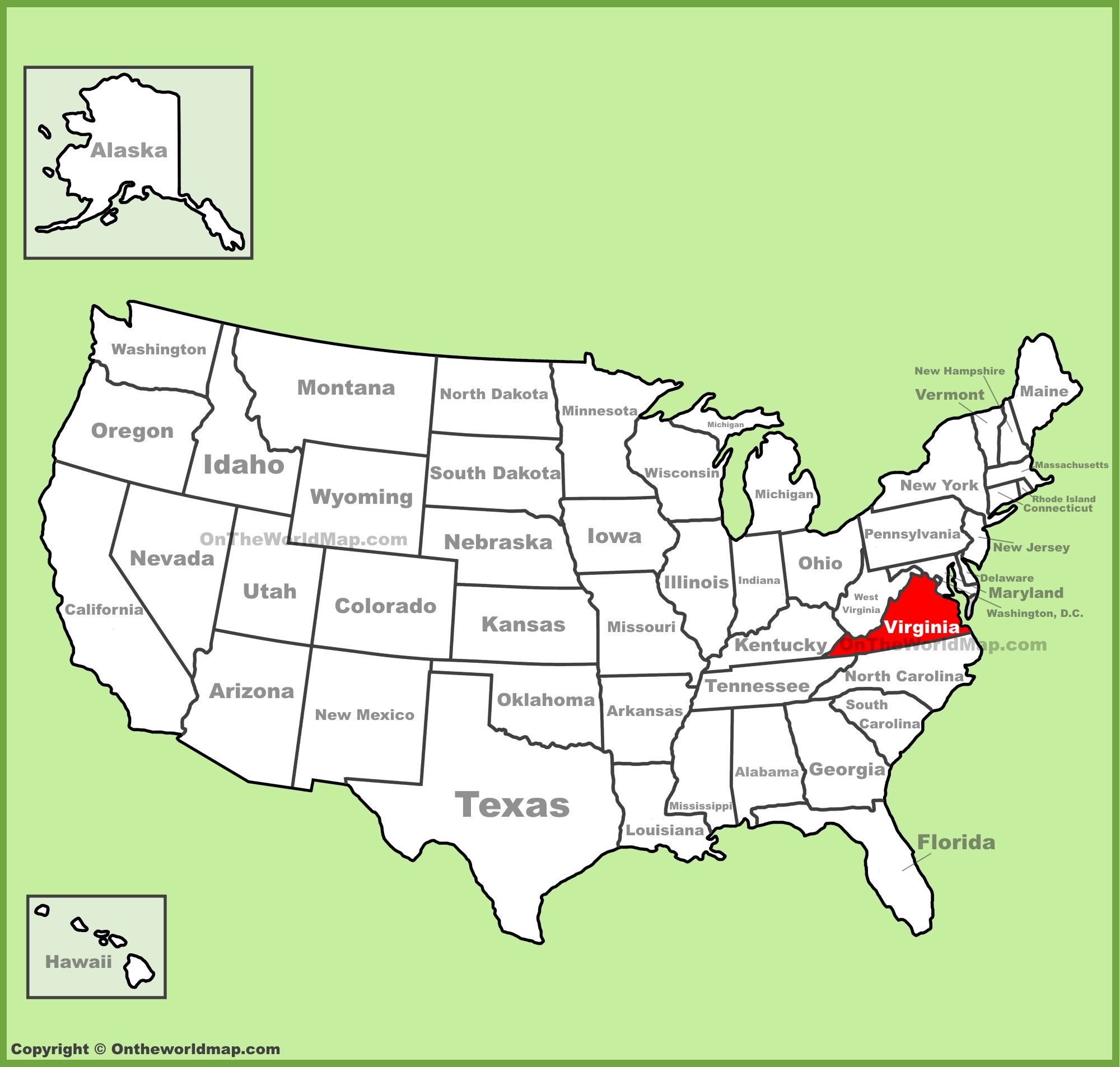 virginia on the map of the united states Virginia State Maps Usa Maps Of Virginia Va virginia on the map of the united states