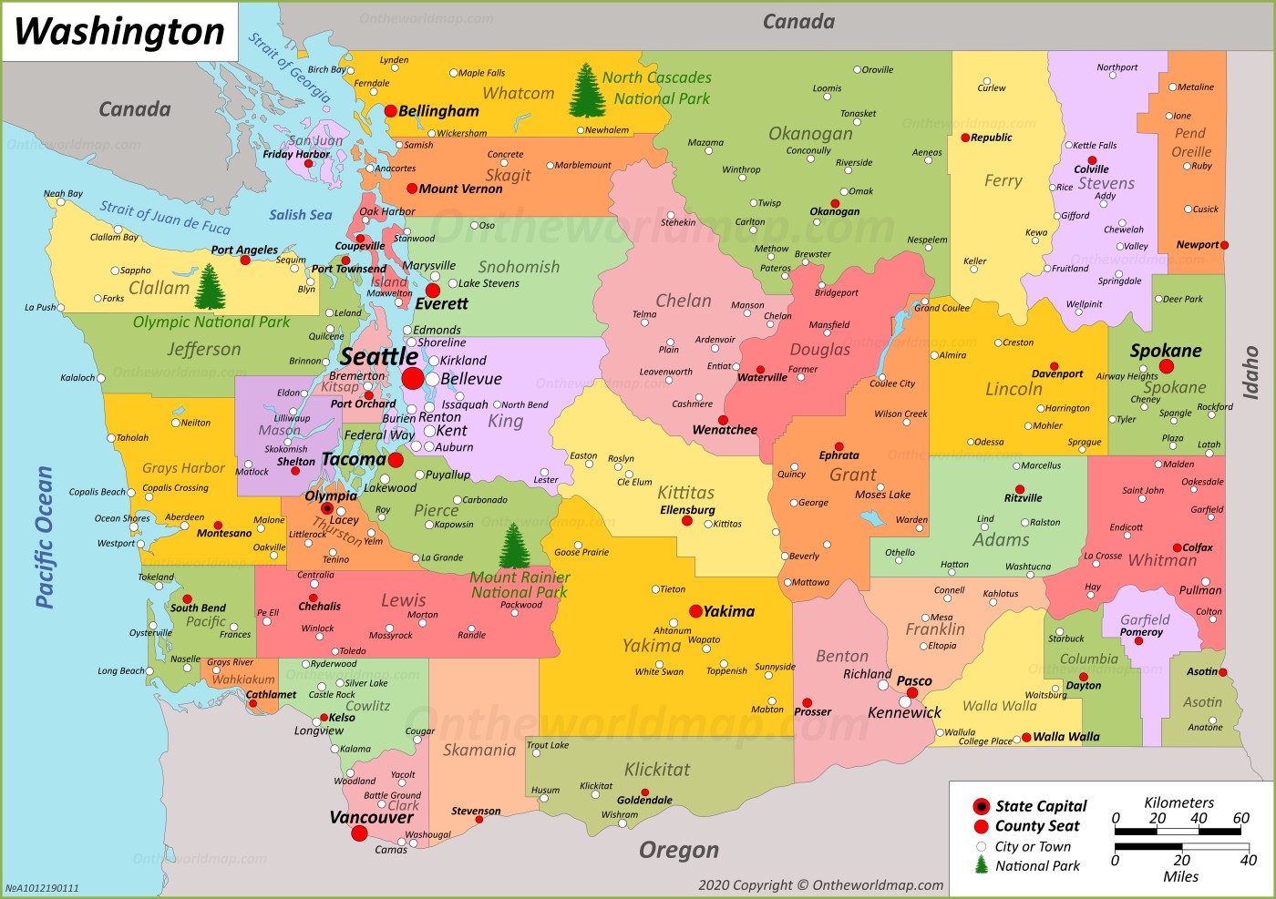 Washington State Maps | USA | Maps of Washington (WA)