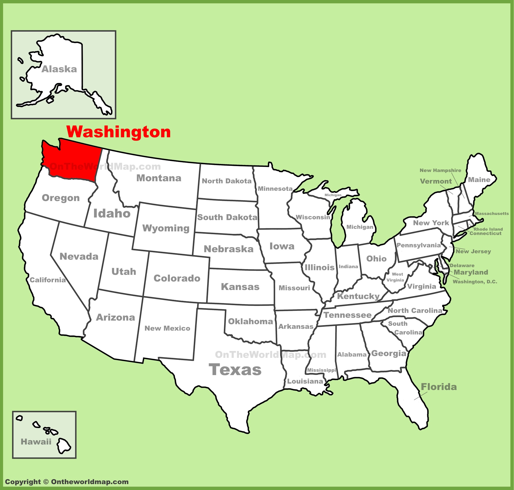 Washington State Location On The U S Map