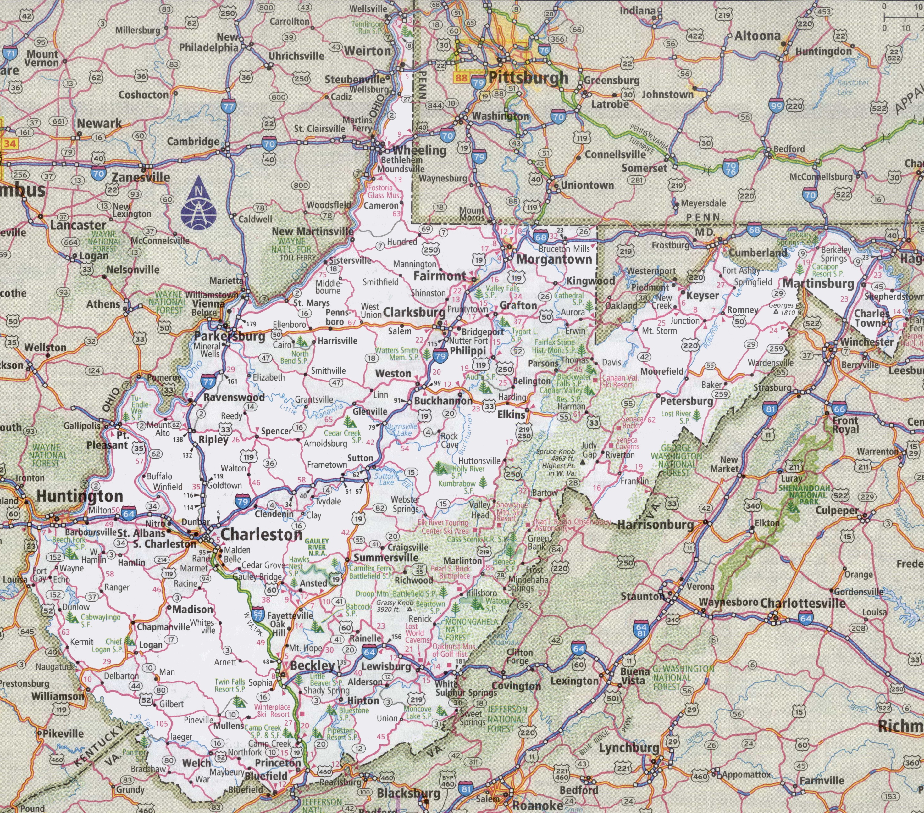 highway map of virginia and west virginia West Virginia Road Map highway map of virginia and west virginia