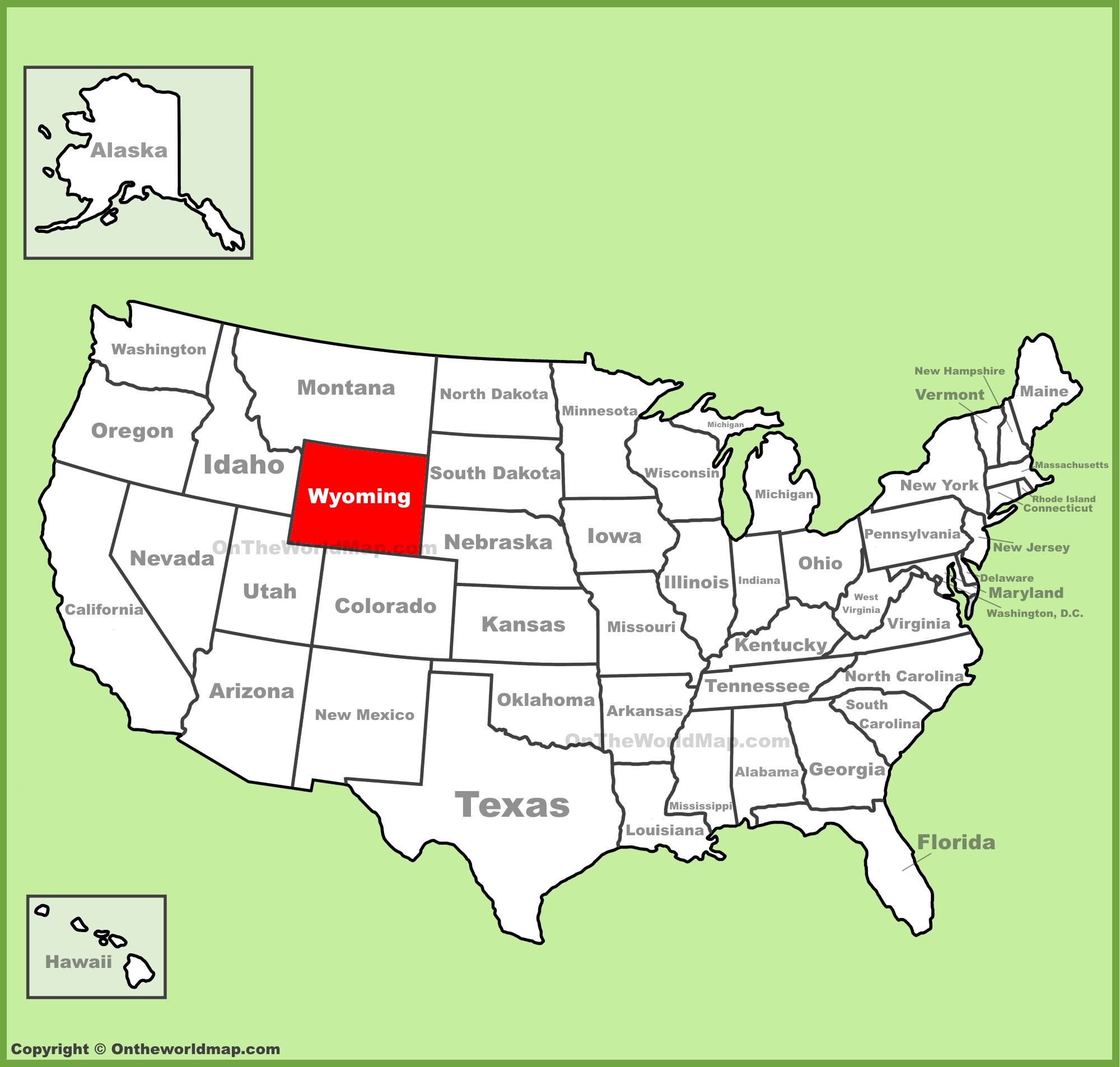 Wyoming Location On The U S Map