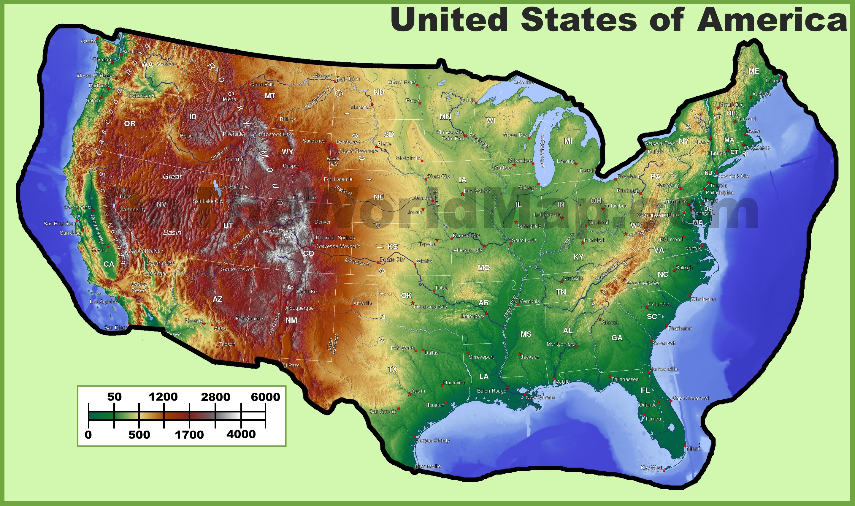 topographic map of united states Topographic Map Of Usa topographic map of united states