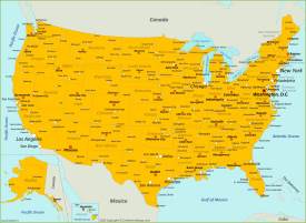 Map of the U.S. with Cities