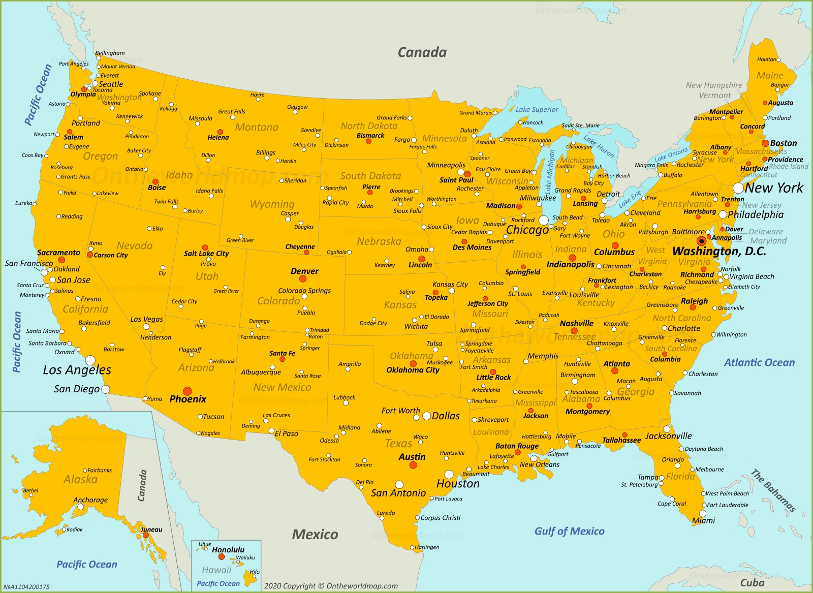 Us Map With Cities Us Map With Major Cities • Use Of