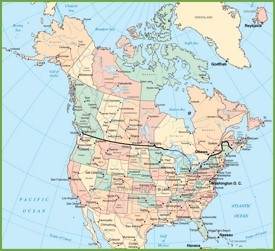 USA and Canada map