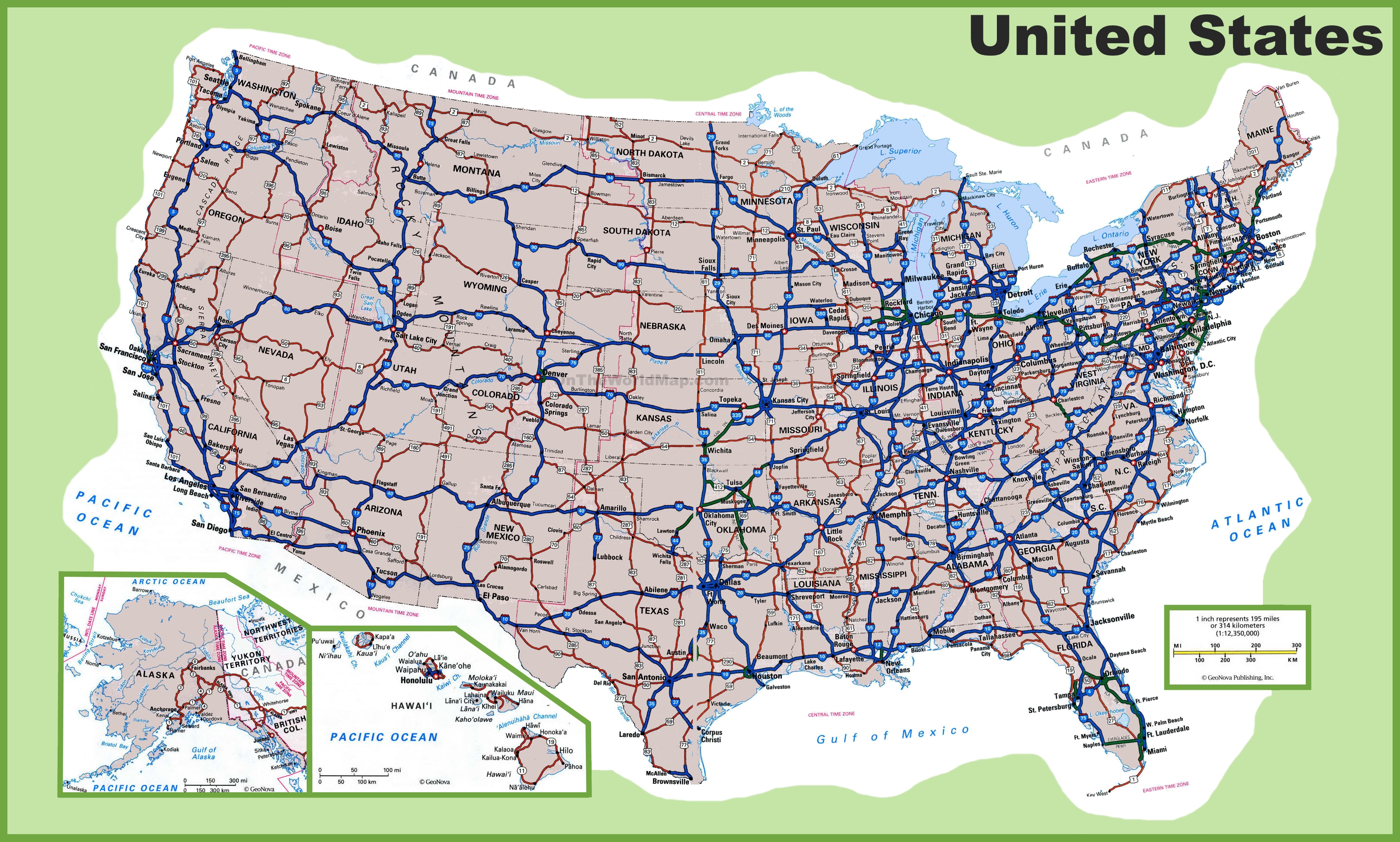 us map with interstates and cities Usa Road Map us map with interstates and cities