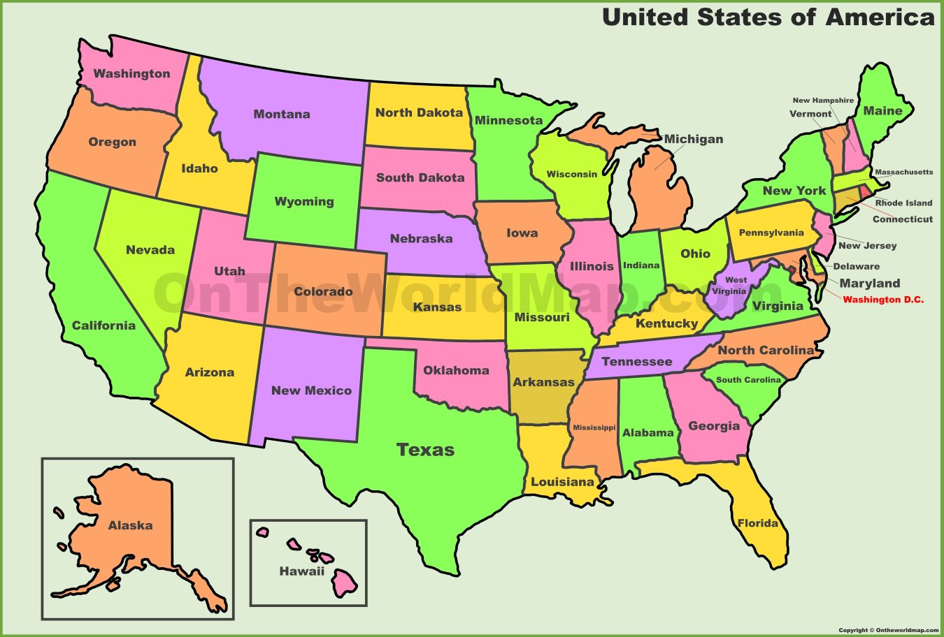 map of the us showing states Usa States Map List Of U S States U S Map map of the us showing states