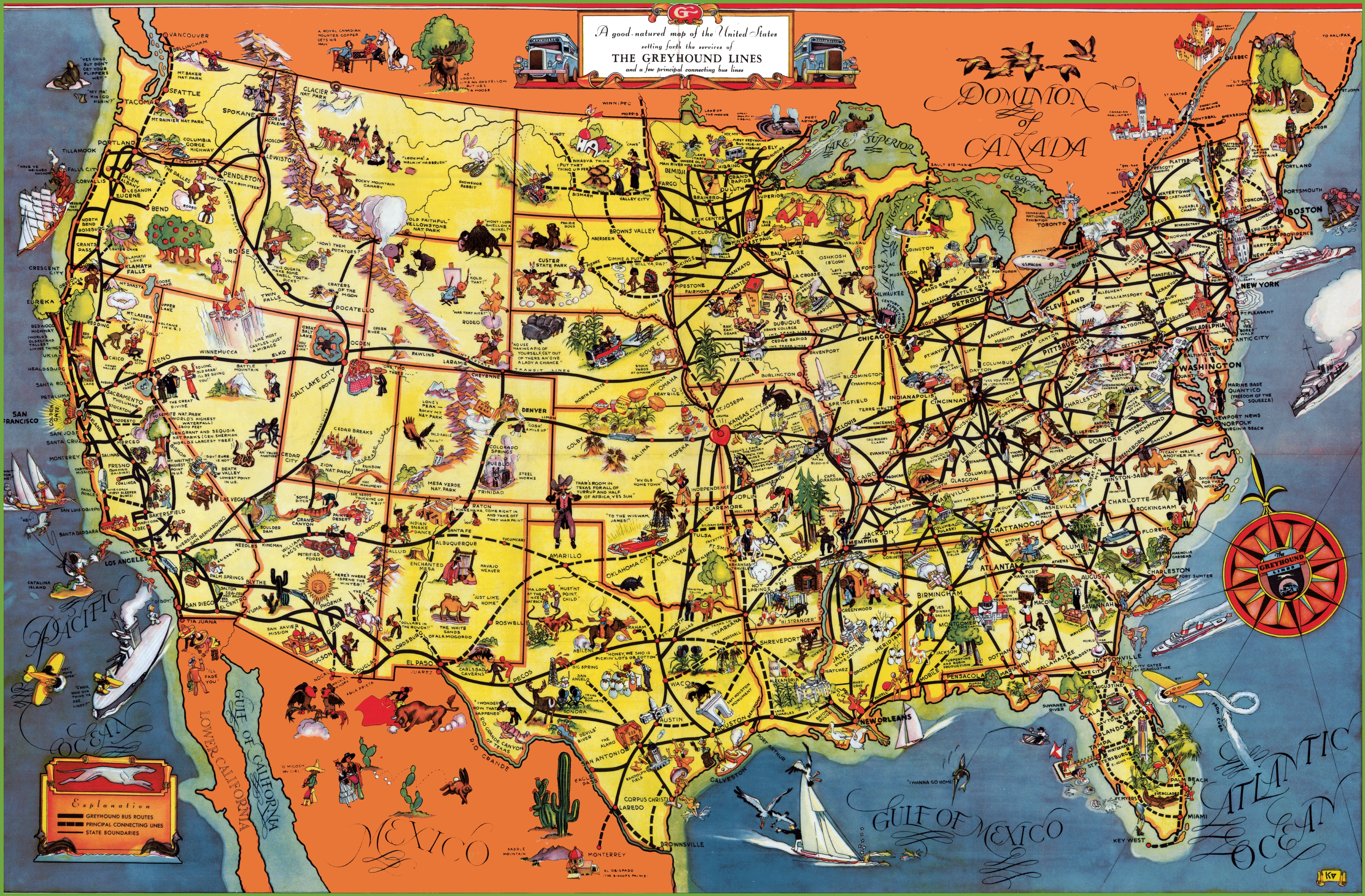 USA tourist map