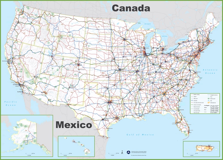 USA transport map