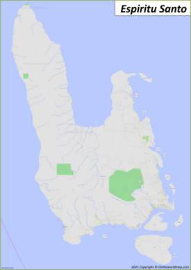 Detailed Map of Espiritu Santo Island