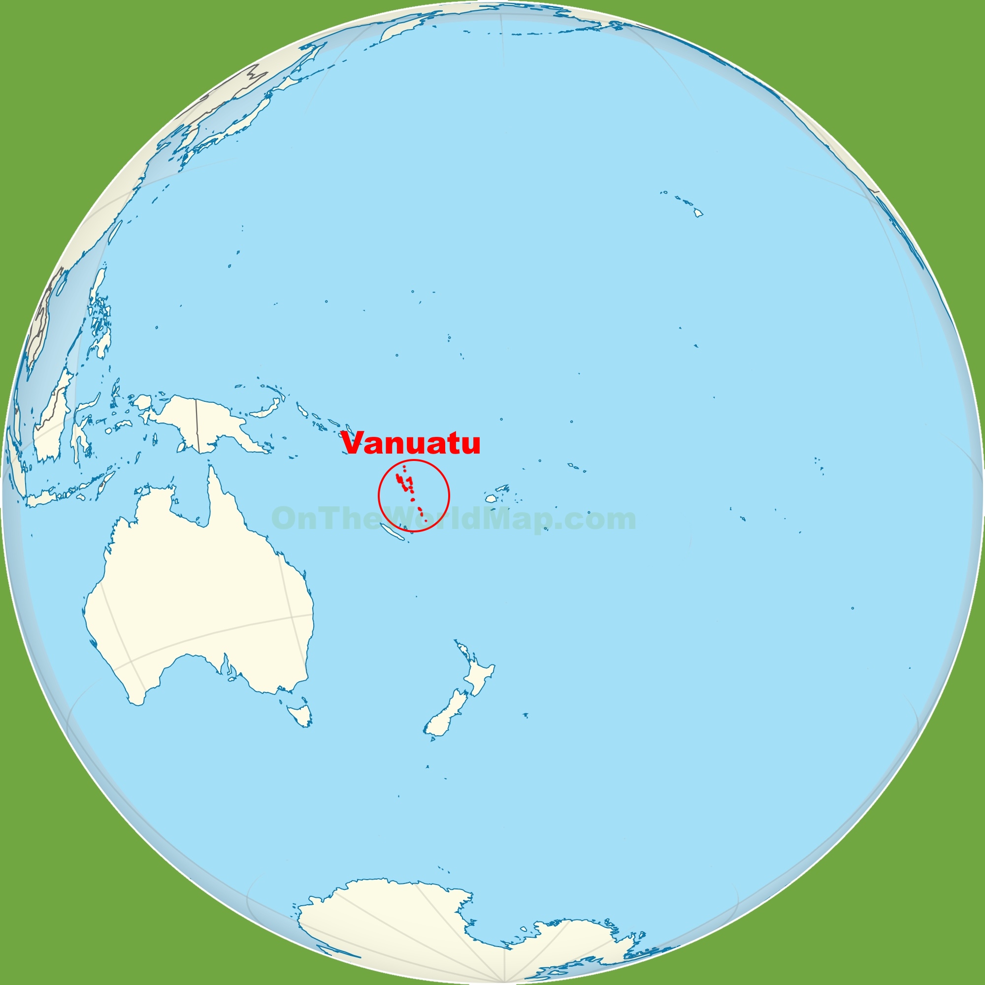 Vanuatu Location On The Pacific Ocean Map