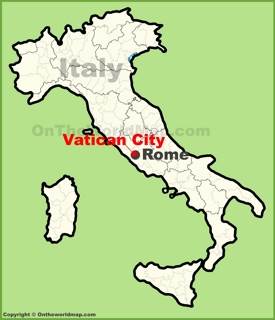 Vatican City location on the map of Italy